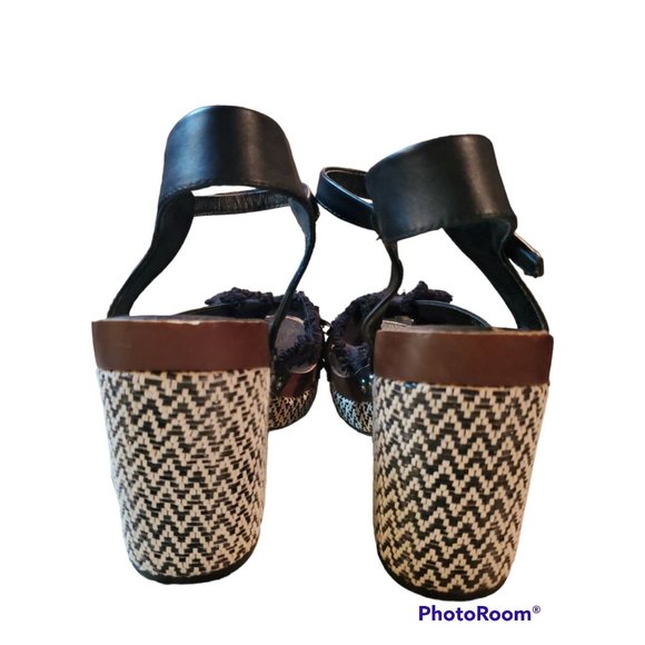 Kelsi Dagger Brooklyn FLORASV Flora Tweed Platform Open Toe Ankle Strap Heels - Picture 4 of 5